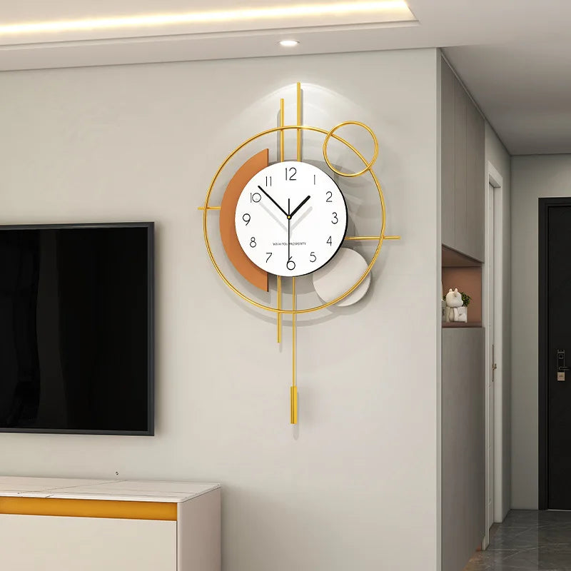 Horloge Pendule ModerneÉlégante en Bois Silencieuse au Design Raffiné