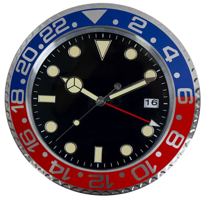 Horloge Murale Métal  Design Fluorescent 33cm Sans Piles