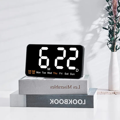 Horloge Murale Digitale  LED Grande Taille avec Double Alarme