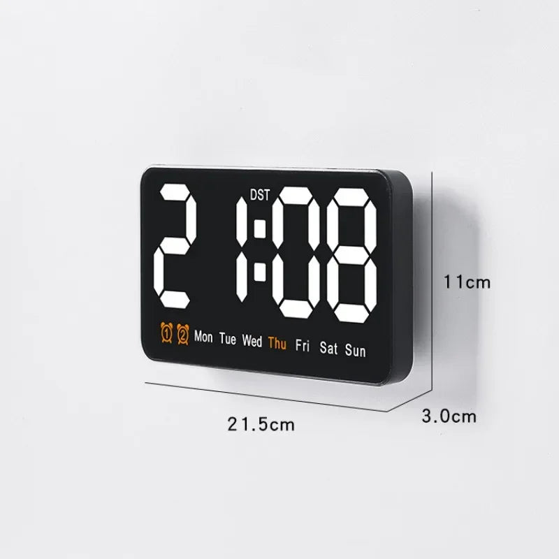Horloge Murale Digitale  LED Grande Taille avec Double Alarme