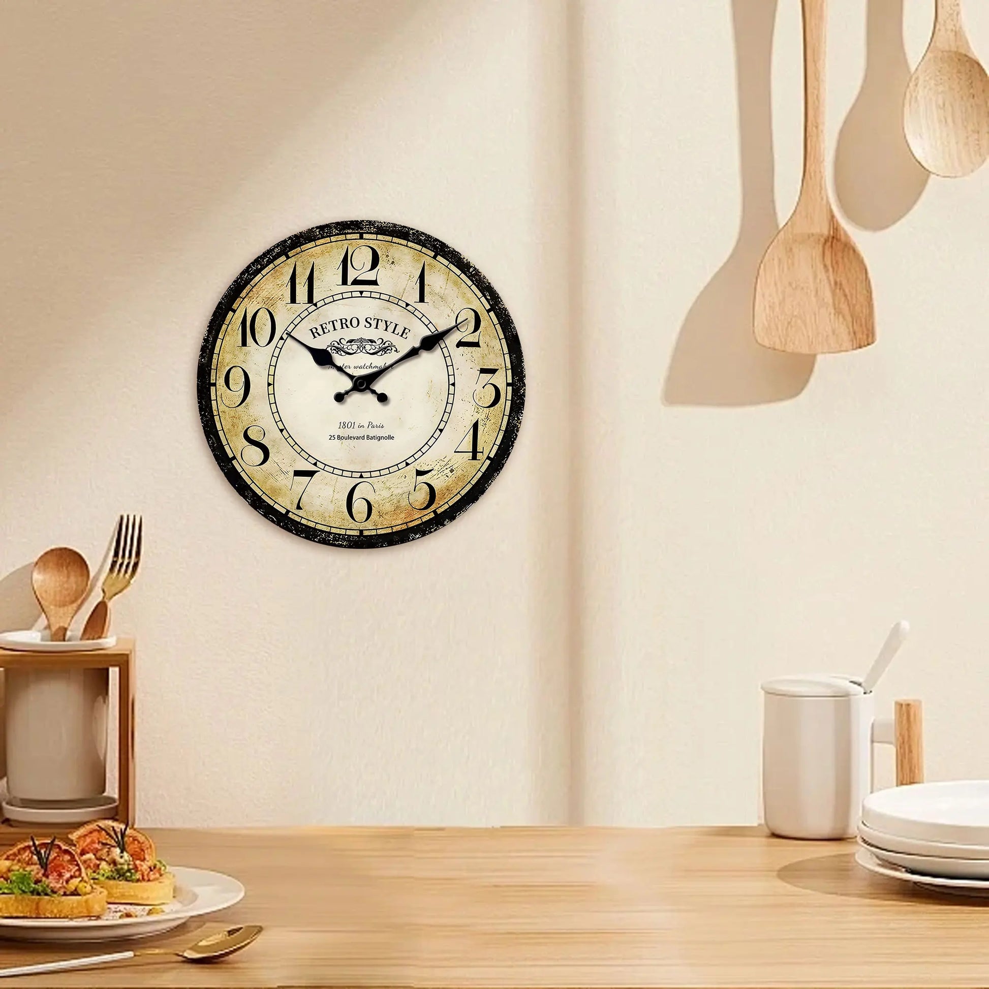 Horloge Murale Vintage  Design Horloger Parisien Rétro