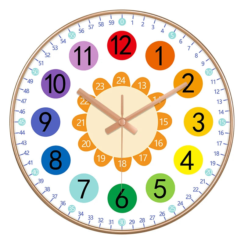 Horloge Murale Silencieuse  Éducation Enfant Non Ticking