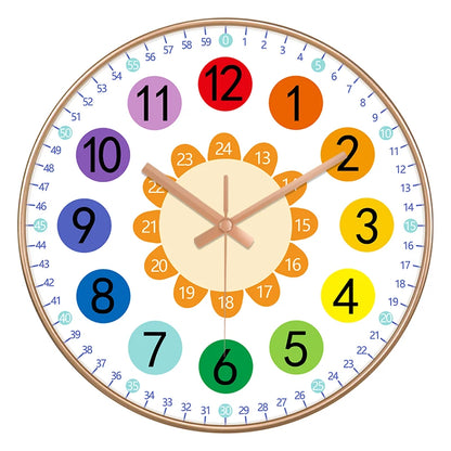 Horloge Murale Silencieuse  Éducation Enfant Non Ticking