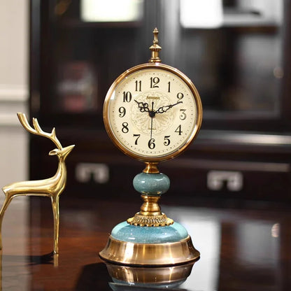 Horloge de Bureau  Style Vintage Métal Doré