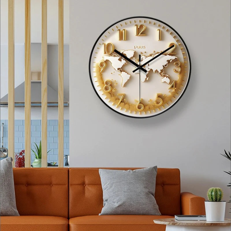 Horloge Murale Moderne  Carte du Monde