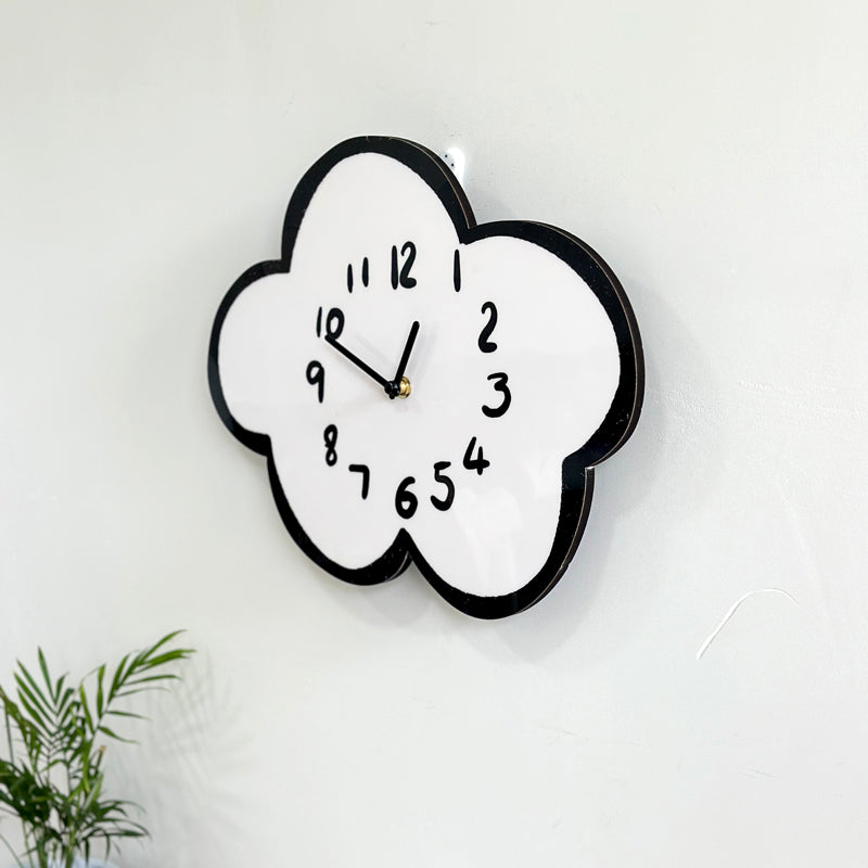Horloge Murale SilencieuseDesign Nuage Enfant Moderne