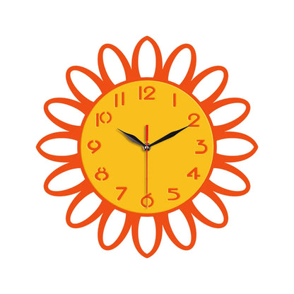 Horloge Murale Silencieuse  Style Campagne Créatif avec Tournesol