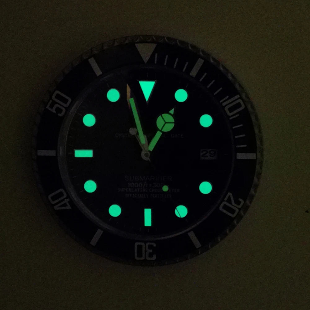 Horloge Murale Métal  Design Fluorescent 33cm Sans Piles