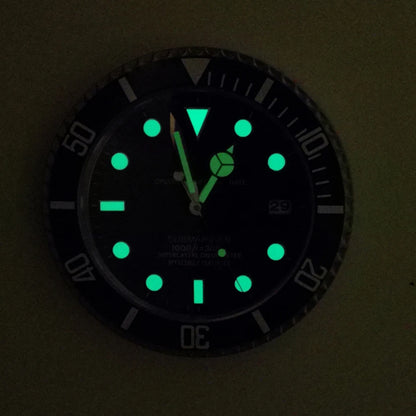 Horloge Murale Métal  Design Fluorescent 33cm Sans Piles