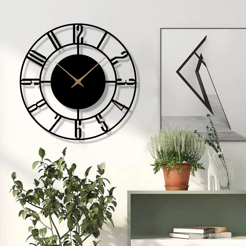 Horloge Murale Design Arabesque Minimaliste Métal 30 cm 
