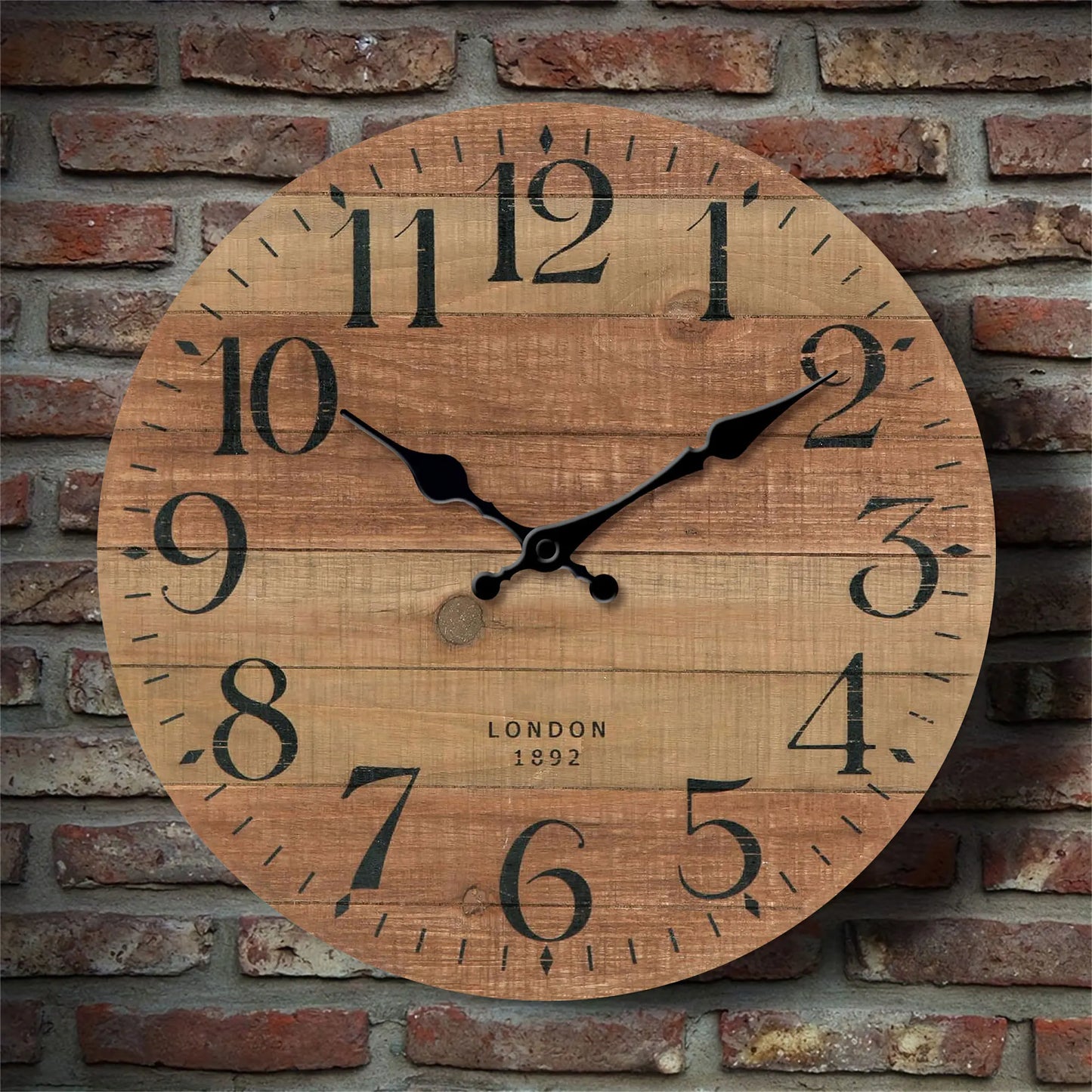 Horloge Murale Bois  Style Bois Recyclé