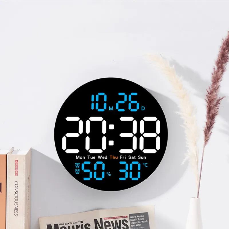 Horloge Murale DigitaleLED 10  Avec Température et Humidité