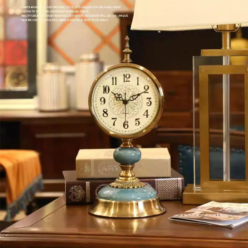 Horloge de Bureau  Style Vintage Métal Doré