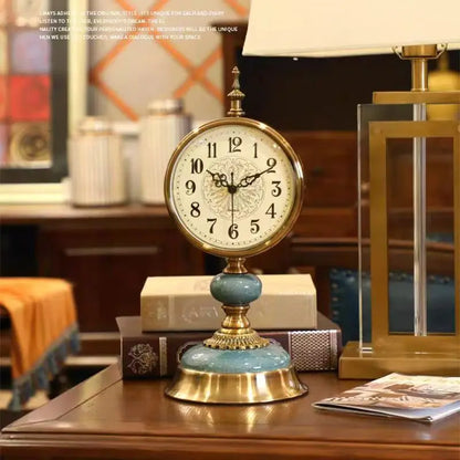 Horloge de Bureau  Style Vintage Métal Doré