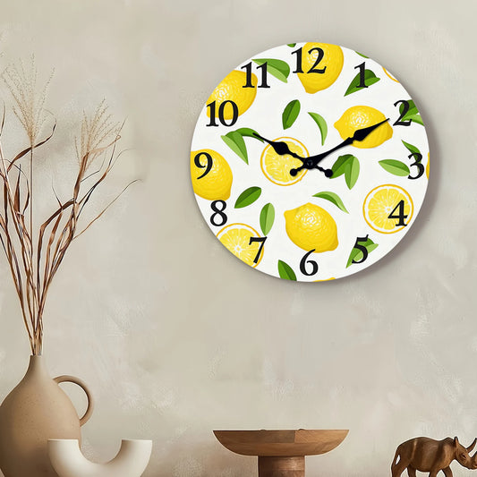Horloge Murale de Cuisine  Citrons Jaunes