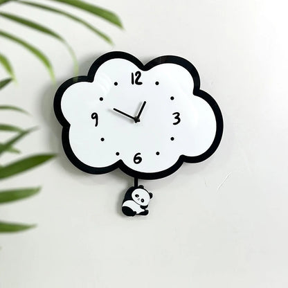 Horloge Murale Originale  Panda Créatif à Balancier Cartoon