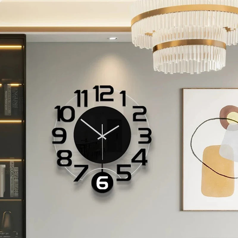 Horloge Murale Silencieuse Pendule Moderne en Bois Blanc