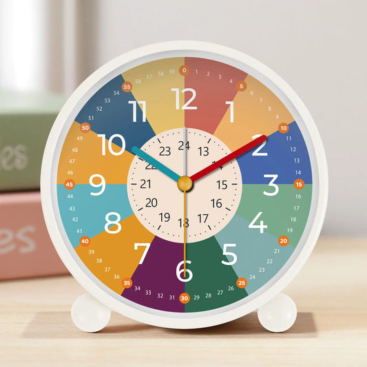 Horloge Enfant  Arc-en-Ciel Blanc Apprentissage