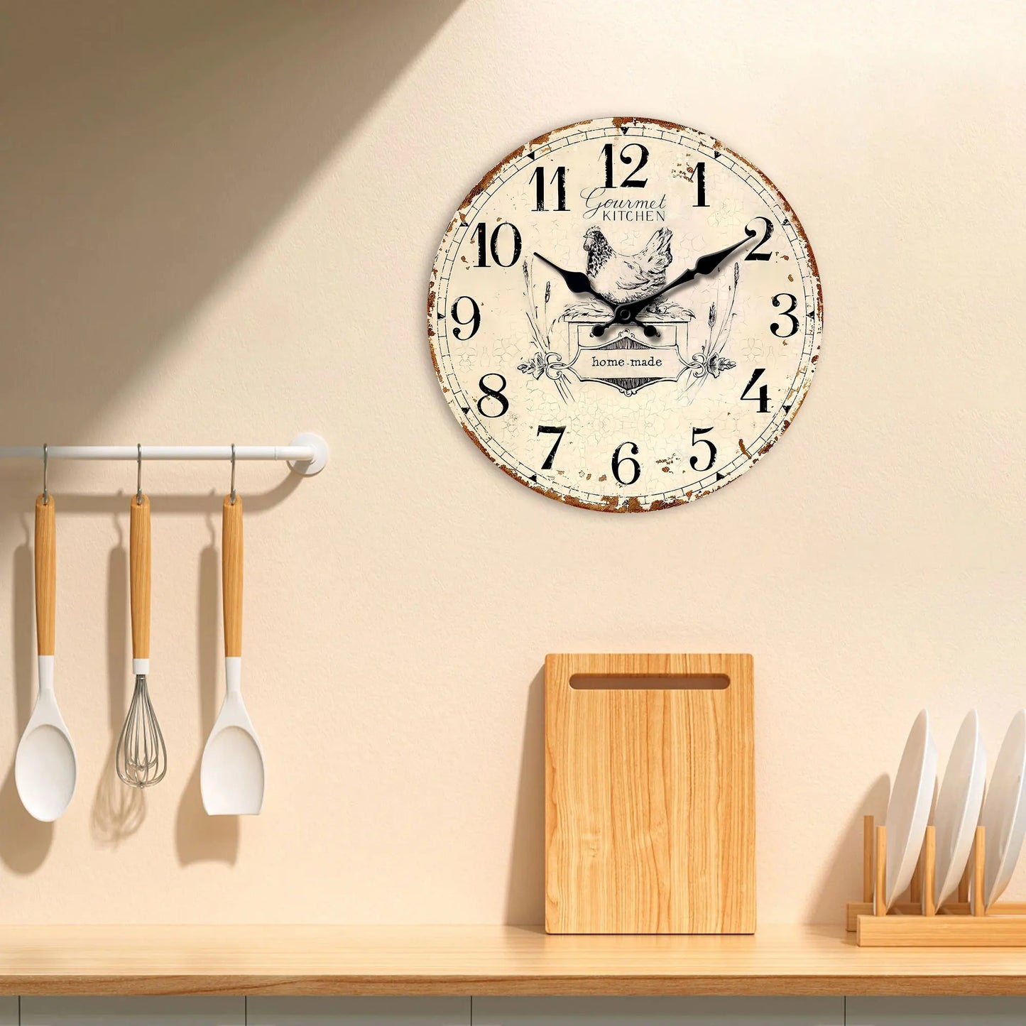 Horloge Murale Vintage  Poule Campagnarde