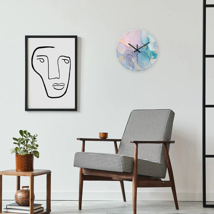 Horloge Murale  Art Abstrait Violet