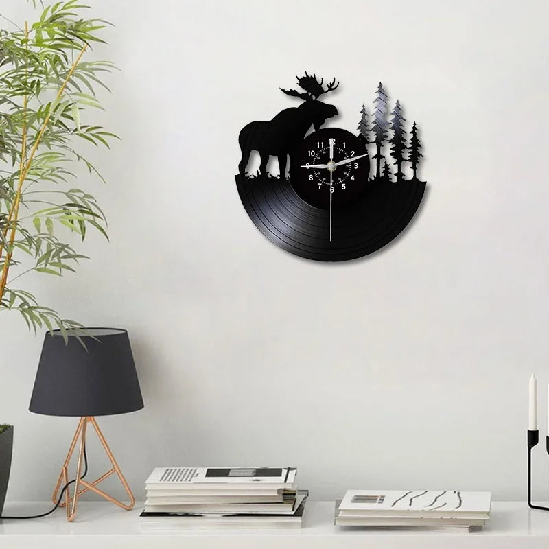 Horloge Murale Vintage  Style Animal Noir Créatif 30 cm