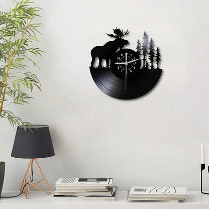 Horloge Murale Vintage  Style Animal Noir Créatif 30 cm
