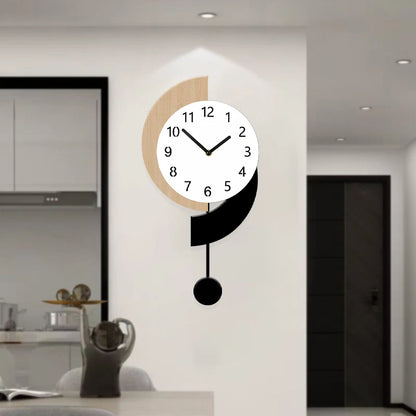 Horloge Murale SilencieuseDesign Moderne avec Balancier Original