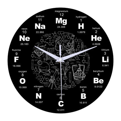 Horloge Murale SilencieuseDesign Périodique Élémentaire