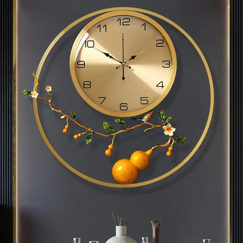 Horloge Murale SilencieuseDesign Asiatique Élégant en Bois