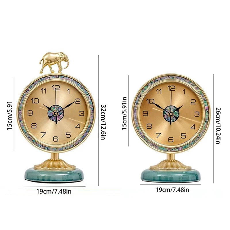 Horloge de Bureau  Style Vintage Métal Doré