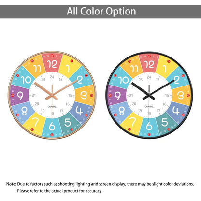 Horloge Murale Silencieuse  Éducation Enfant Non Ticking