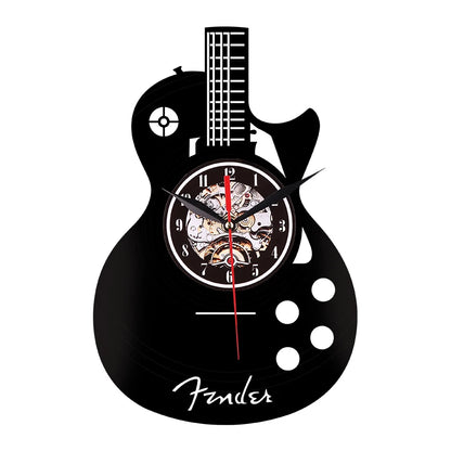 Horloge Murale OriginaleVinyle Forme Guitare
