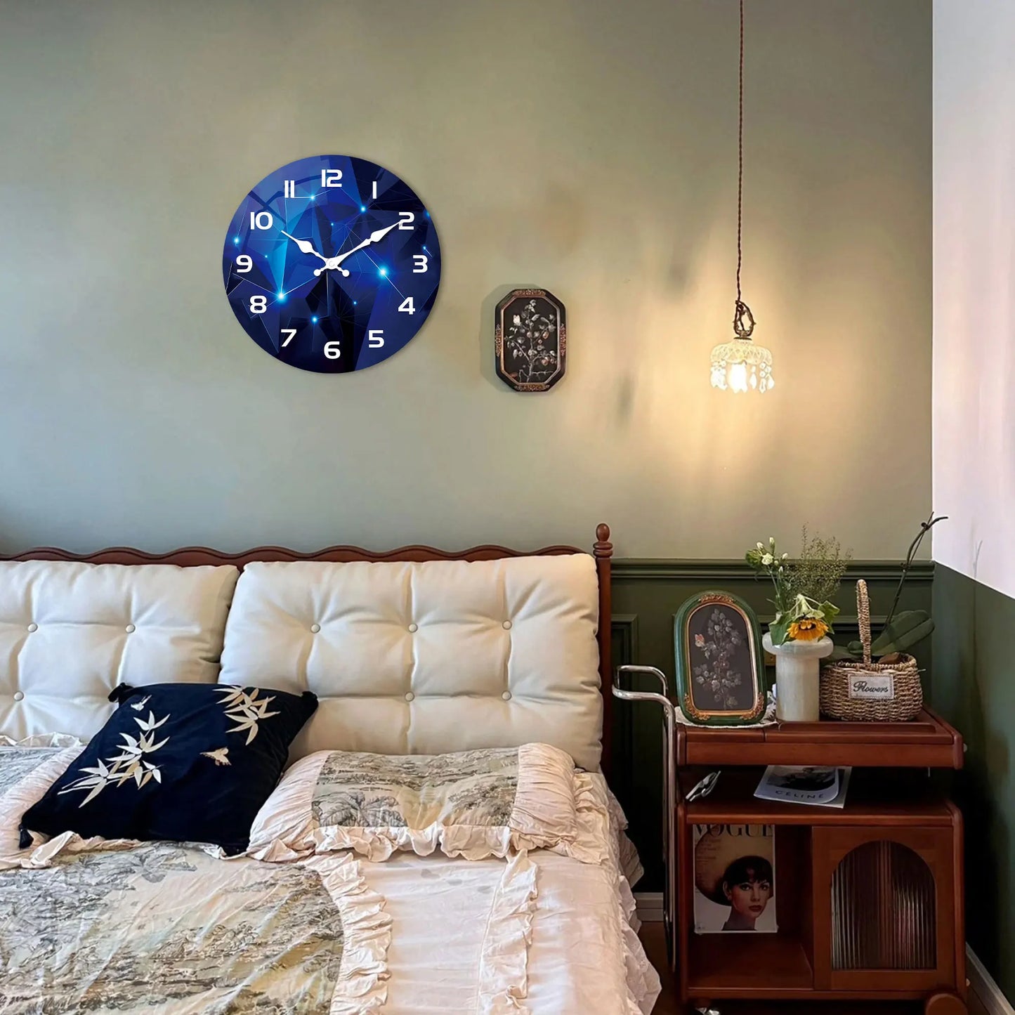 Horloge Murale Design Géométrique – Bleu Foncé Fantasy