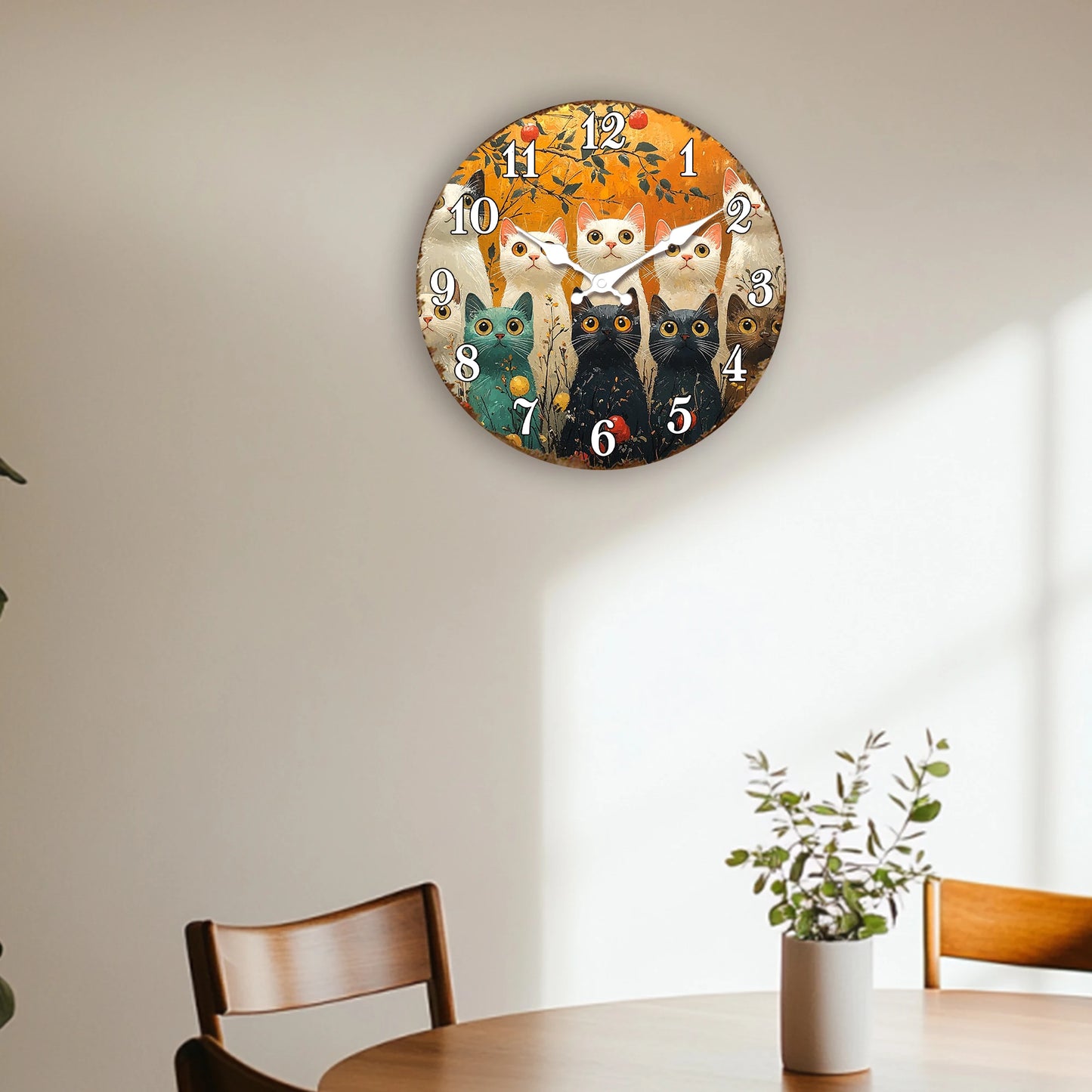 Horloge chat  Couleur d'Automne