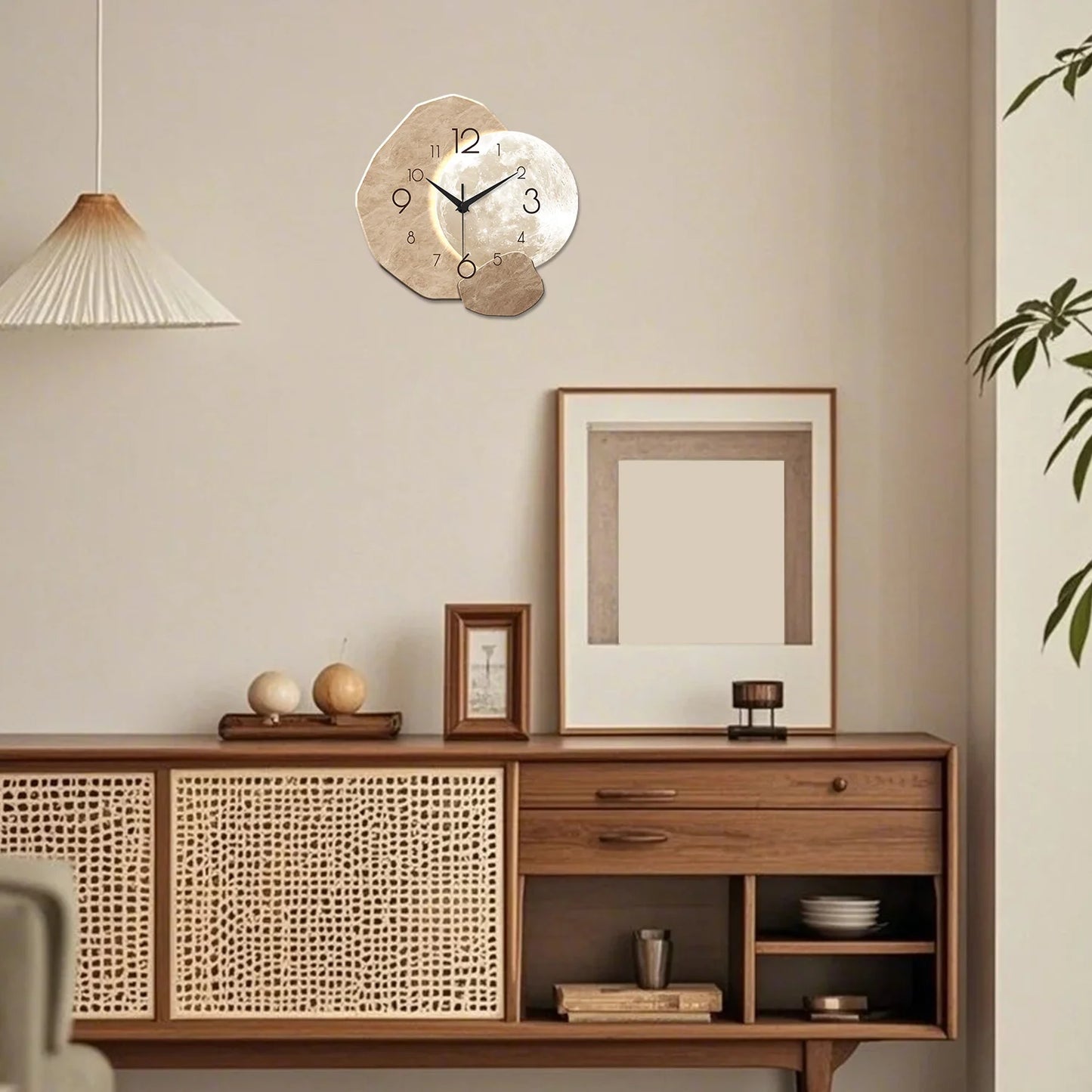 Horloge Murale Chambre  Design Lune Moderne