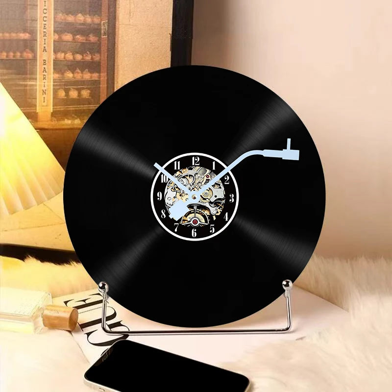 Horloge Murale OriginaleDisque Vinyle Thème Musique Rétro