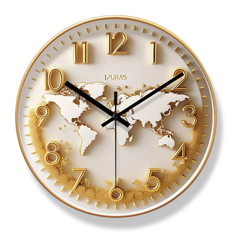 Horloge Murale Moderne  Carte du Monde
