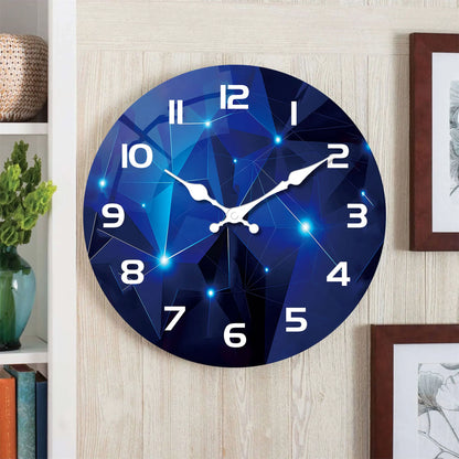 Horloge Murale Design Géométrique – Bleu Foncé Fantasy