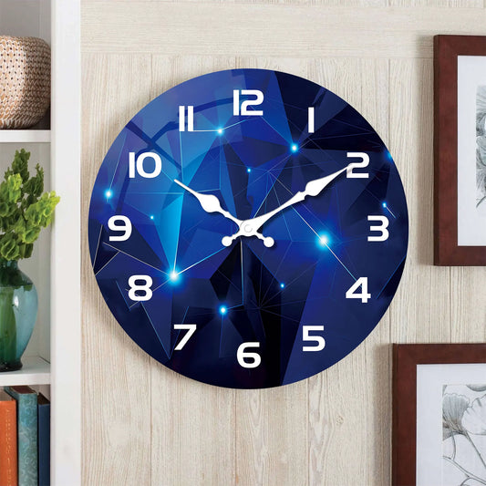 Horloge Murale Design Géométrique – Bleu Foncé Fantasy