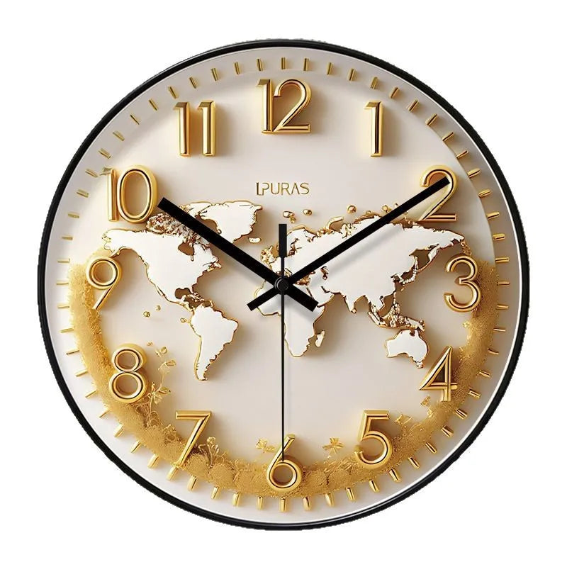 Horloge Murale Moderne  Carte du Monde