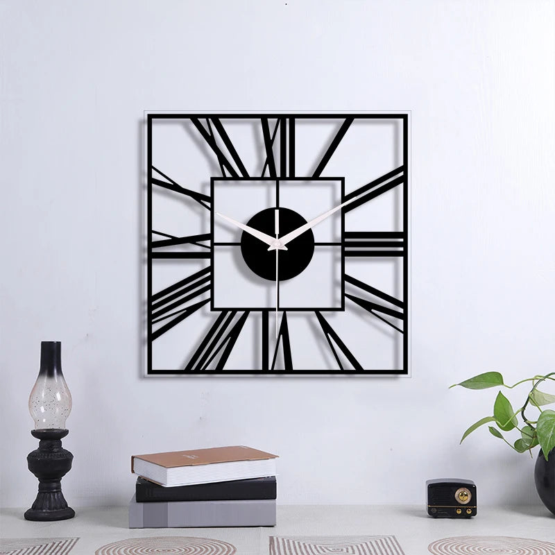 Horloge Carrée Chiffres Romains