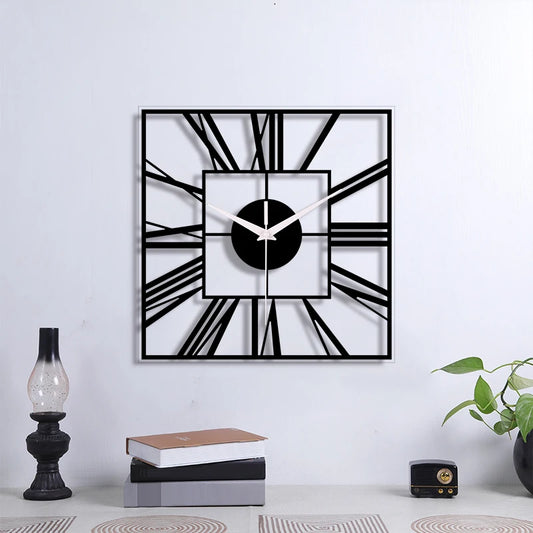 Horloge Carrée Chiffres Romains