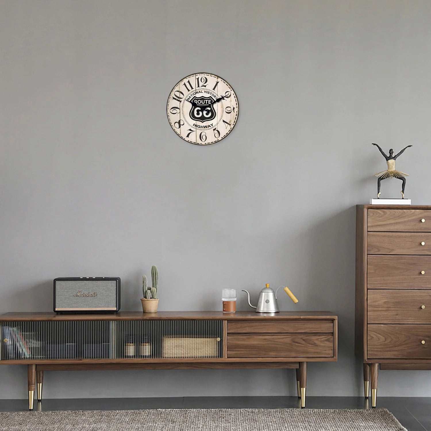 Horloge murale Route 66 style vintage - ambiance deco vintage americaine