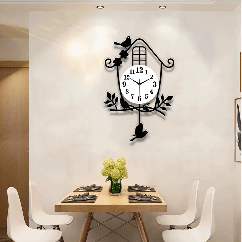 Horloge Oiseaux  Pendulaire Silencieuse