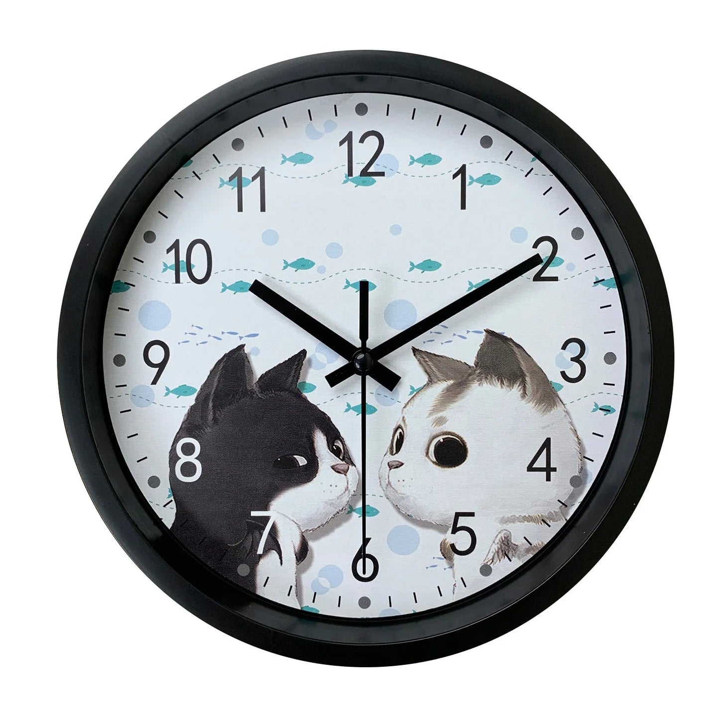 Horloge Enfant Chat Noir et Blanc — vue 4
