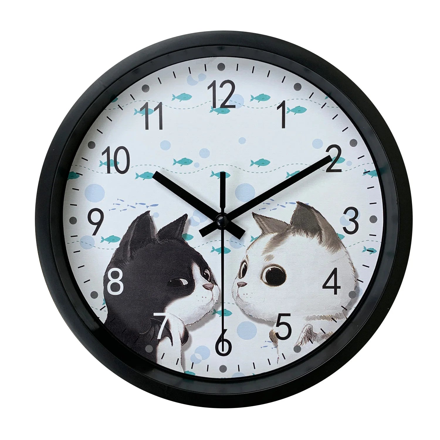 Horloge Enfant Chat Noir et Blanc — vue 4