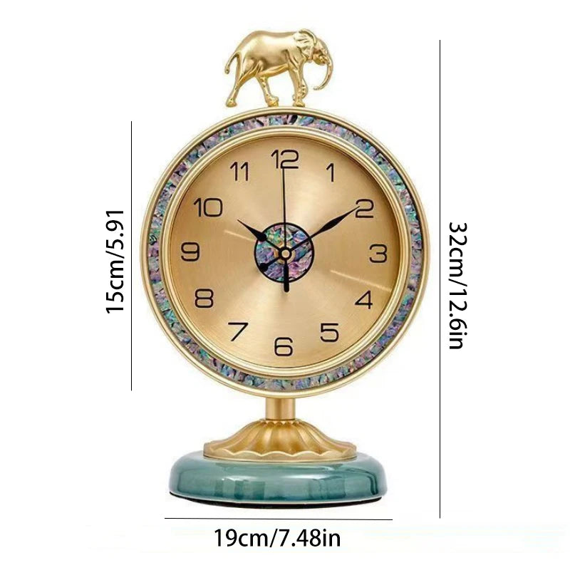 Horloge de Bureau  Style Vintage Métal Doré