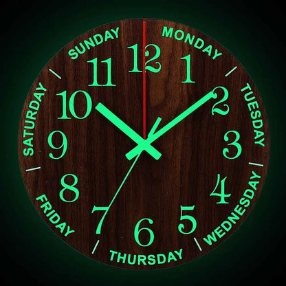 Horloge Sans Tic Tac Lumineuse Bois Style Nordique