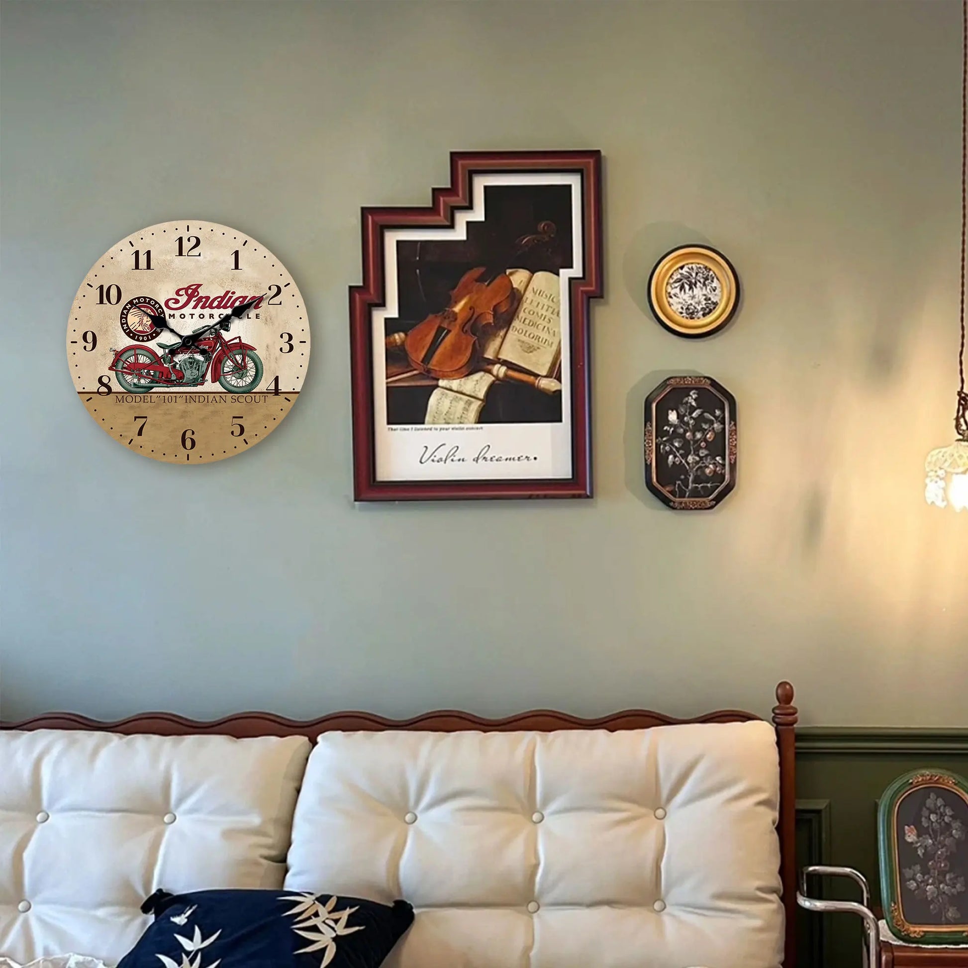 Horloge Murale Vintage – Moto Indienne
