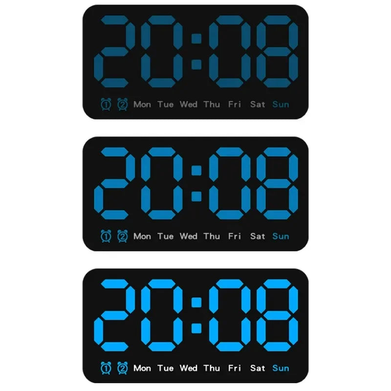 Horloge Murale Digitale  LED Grande Taille avec Double Alarme